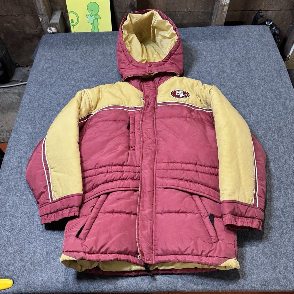 VTG 90s NFL San Francisco 49ers Youth M‎ (12-14) Puffer Coat Football Sports